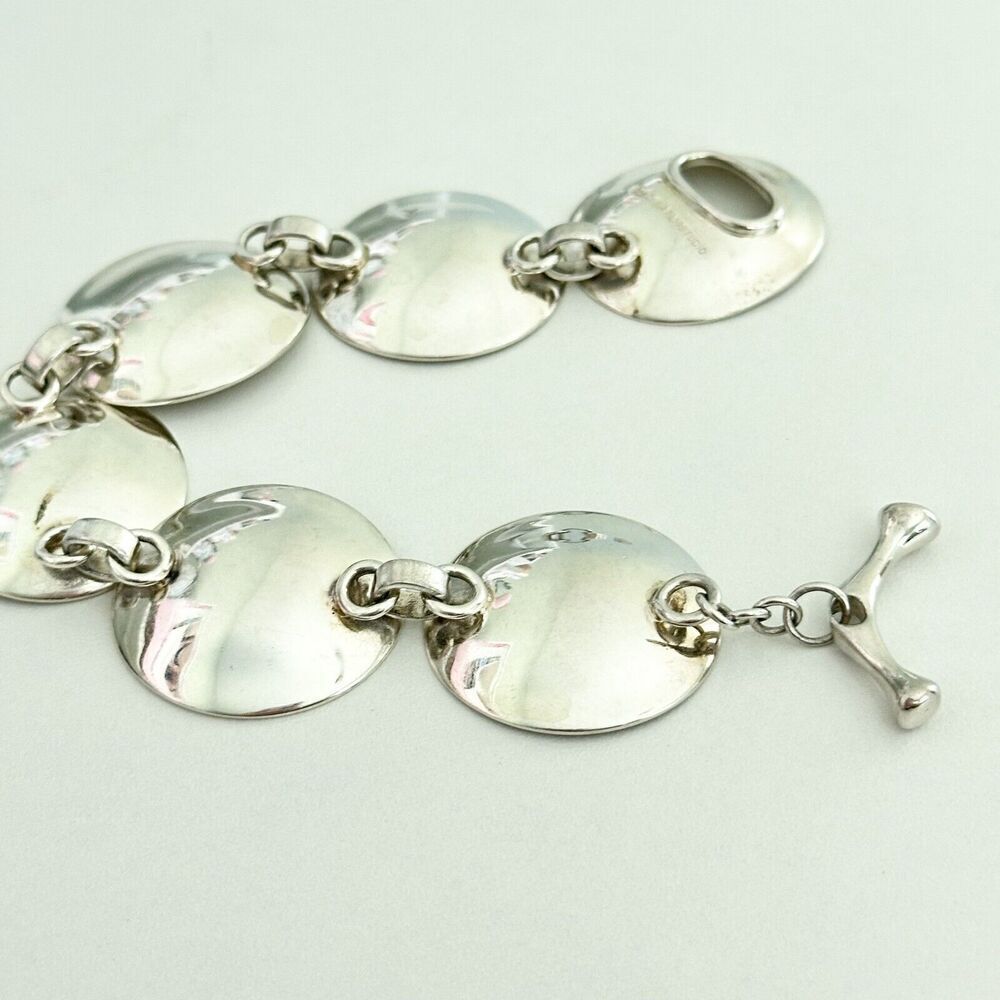 Vintage Robert Lee Morris RLM Studio Modernist Shiny Concave Disc Bracelet 7.5" - Picture 10 of 12